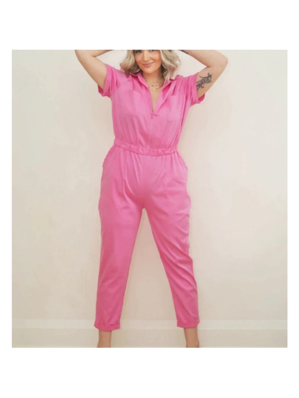 Smash + Tess Kimi Short Sleeve Zip Top Coveralls Jumpsuit Small